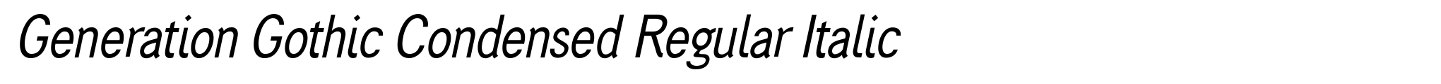 Generation Gothic Condensed Regular Italic image